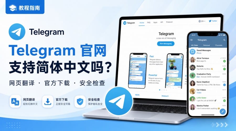 Telegram 官网支持简体中文吗？网页翻译、官方下载与安全检查教程